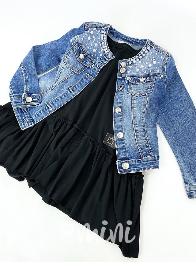 Jeans pearls zdobená bunda