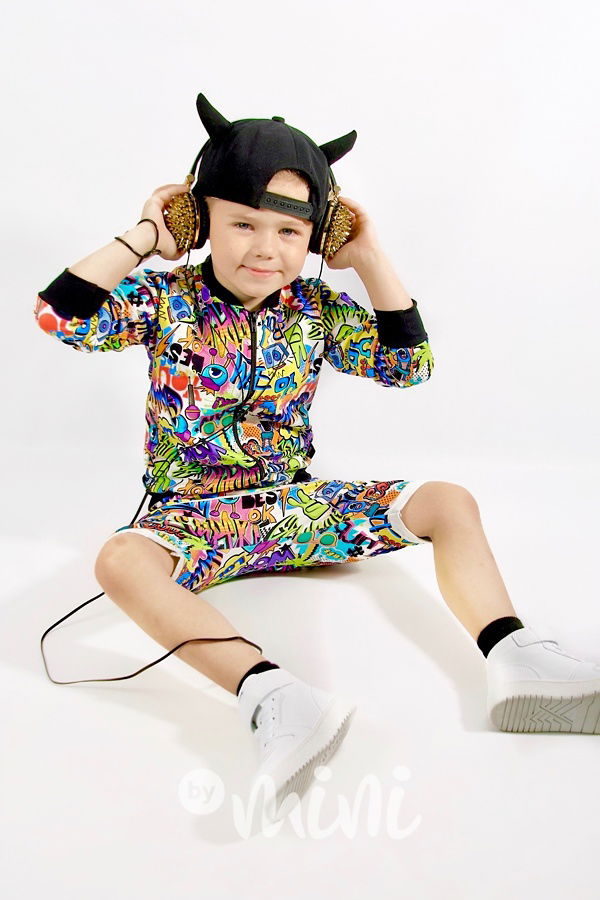 Street art baggy kraťasy se zipem