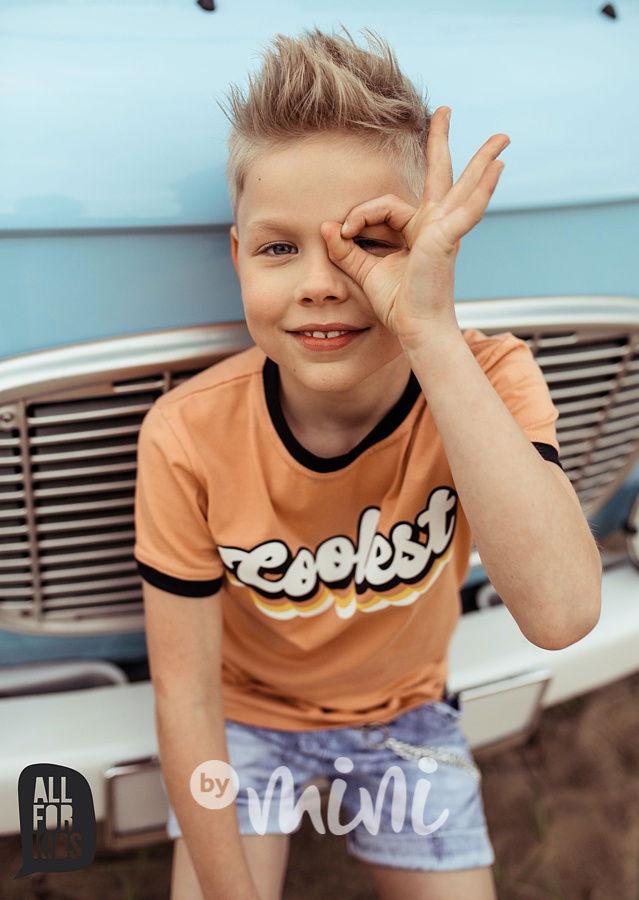 TOP - kraťasy soft jeans s řetězem- ice blue