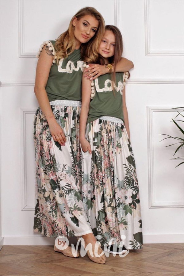 Flower tropic dívčí midi sukně