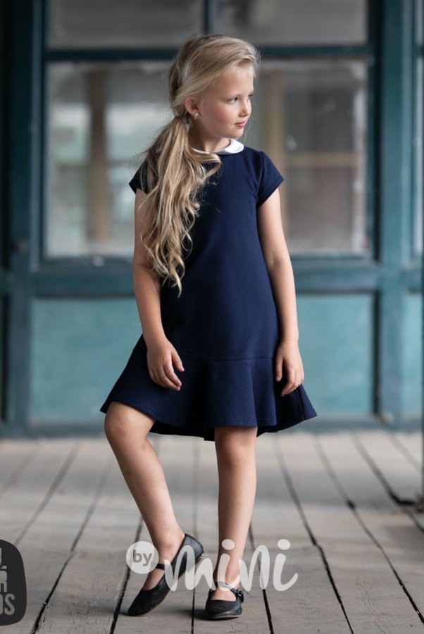 Školní šaty s límečkem - modré *by AFK*