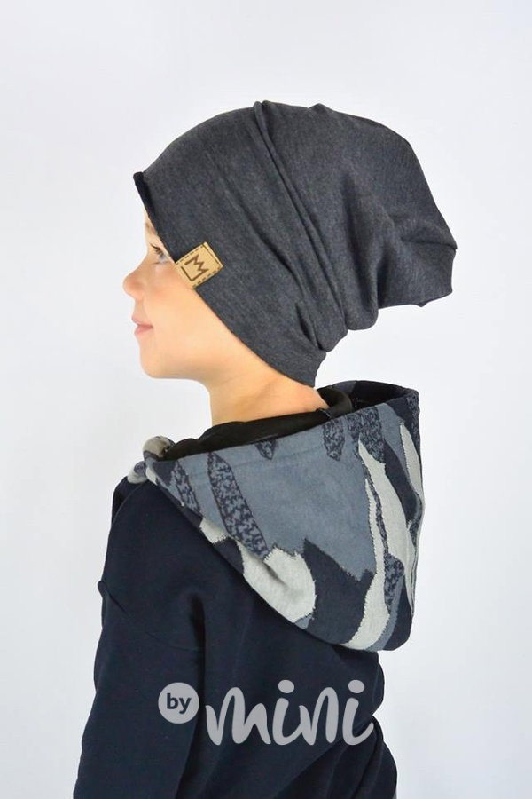 Dark grey houmles čepka s nákrčníkem