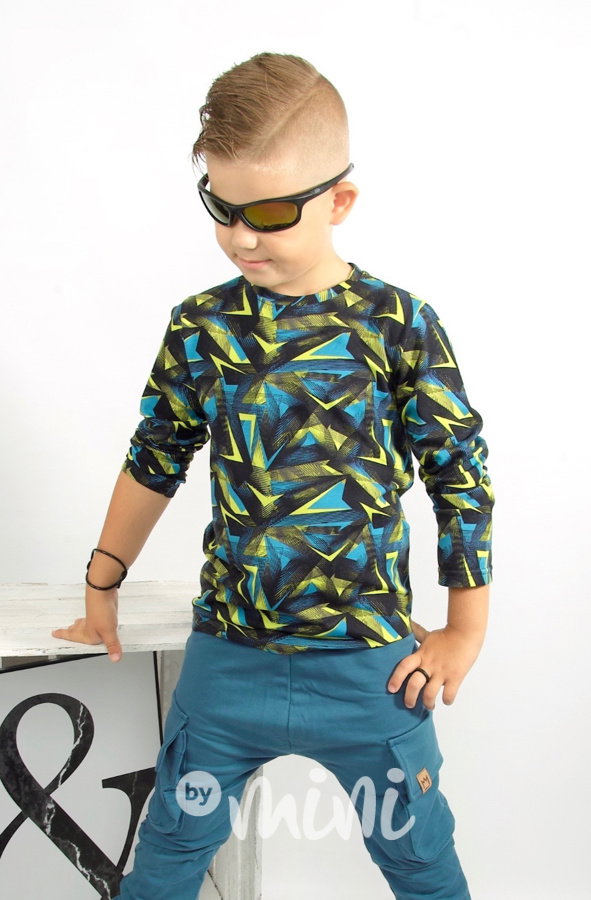 Geometric longsleeve triko