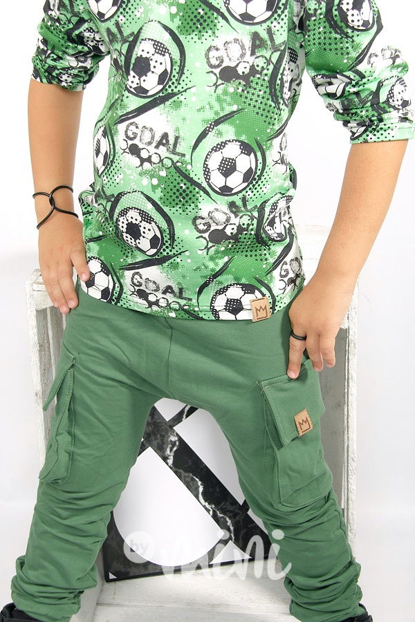 Khaki baggy kapsáče zip