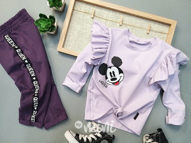 Mickey blůzka s řasením fialová