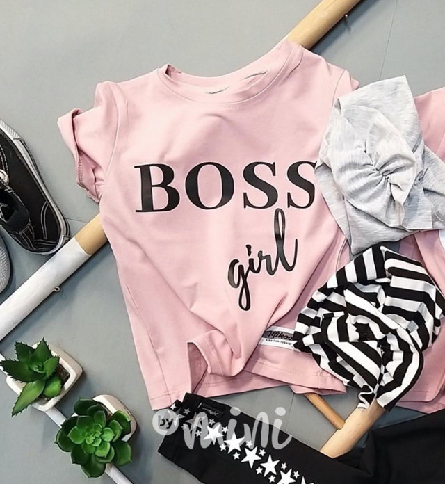 BOSS girl triko růžové