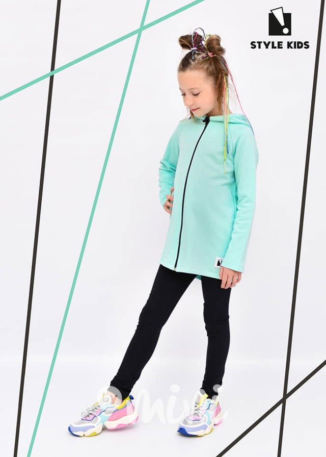Iconic girl long dívčí mikina - mentolková
