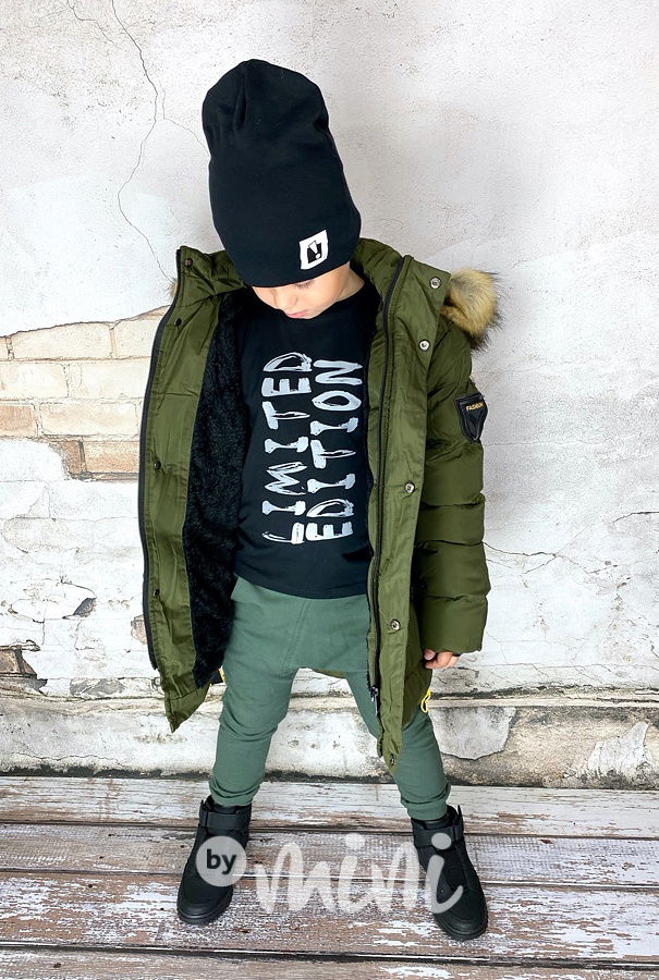 Khaki chlapecký zimní kabát