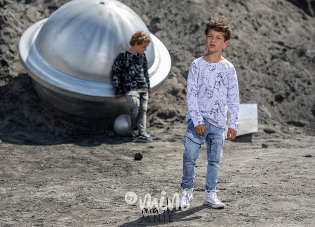 Chlapecké džínové bavlněné kalhoty v pase guma