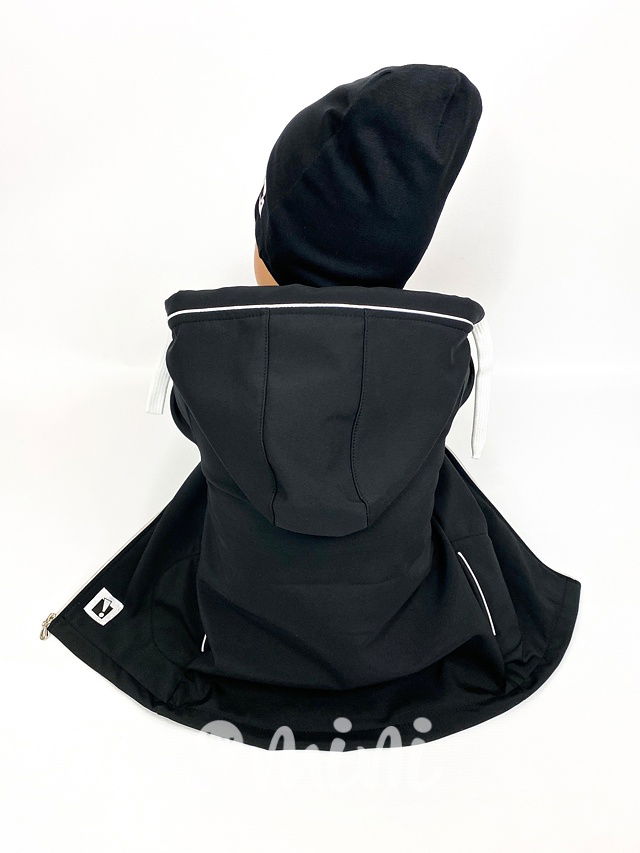 Warm softshell long bunda - černá
