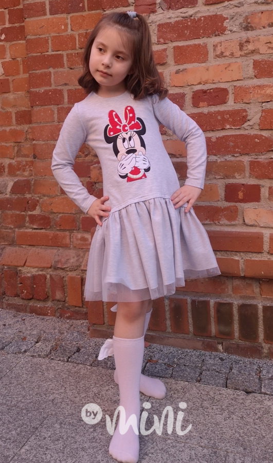 Dětské šaty s tylem šedé - Minnie