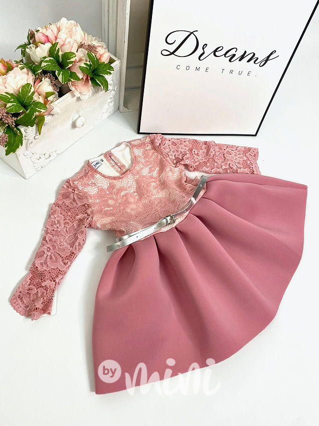 Luxury Rose pink dress - tmavě růžové dívčí šaty