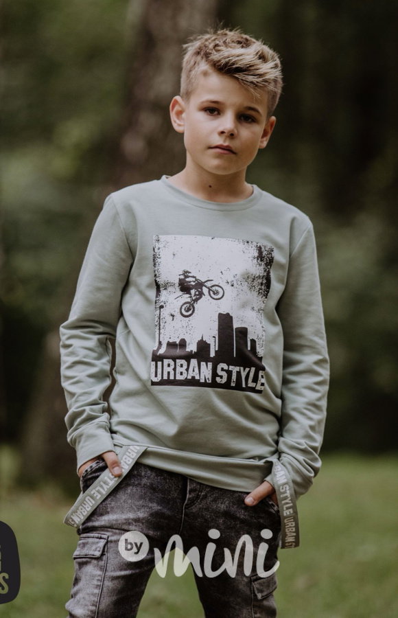 Urban style mikina s laclíky - mint