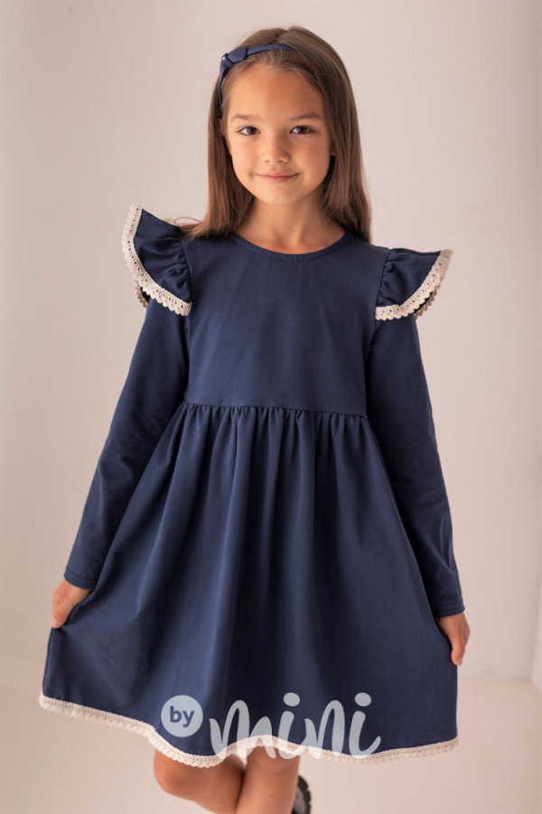 Romantic dívčí šaty - royal blue