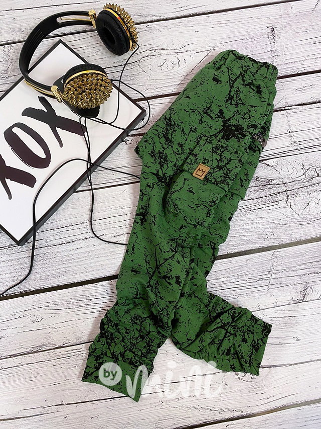 Marble green baggy kapsáče zip