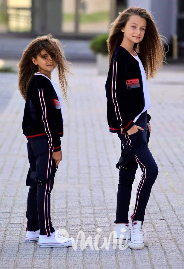 Navy pants s kšandami