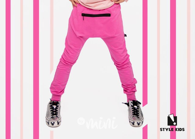 TERMO baggy tepláky s kapsičkou - pink