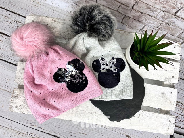 Minnie kulich s flitry - šedý