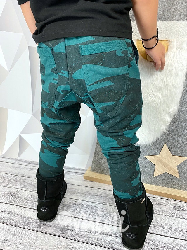 Zateplené smaragd army tepláčky BASIC