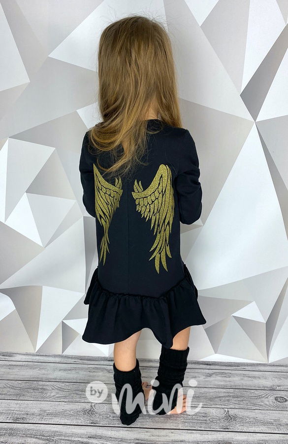 Black GOLD wings šaty