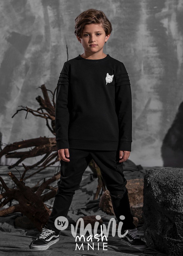 Mikina s prošitím TEAM WOLF black *MashMnie*