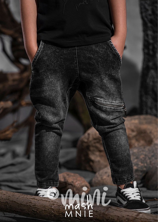 Soft jeans se zipem black *MashMnie*