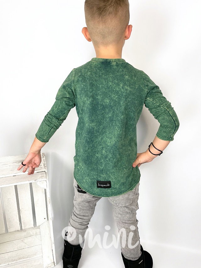 Acid wash longsleeve chlapecká blůzka green