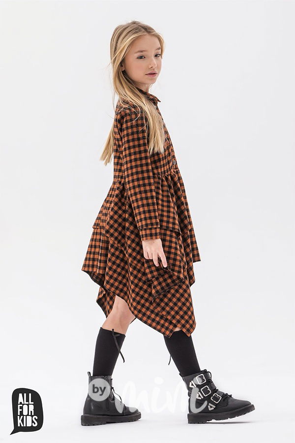 Unique karo dívčí šaty toffee *by AFK*