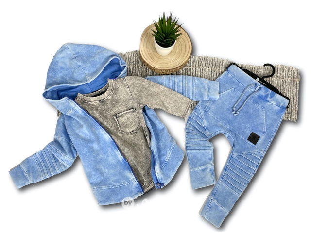 Acid wash biker pants jeans blue chlapecké kalhoty *Despacito*