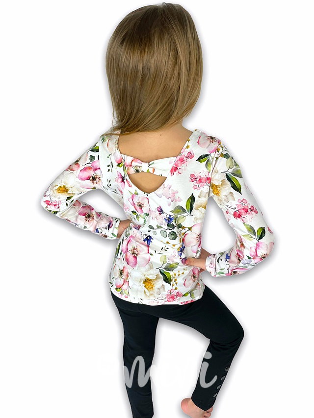 Flower longsleeve blůzka s mašličkou