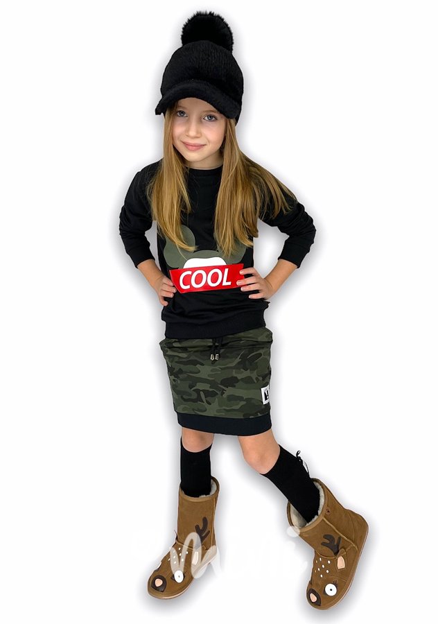 COOL army dívčí set - mikina + sukně
