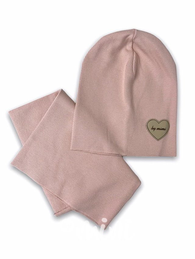 Pudder žebrovaná beanie čepka s nákrčníkem