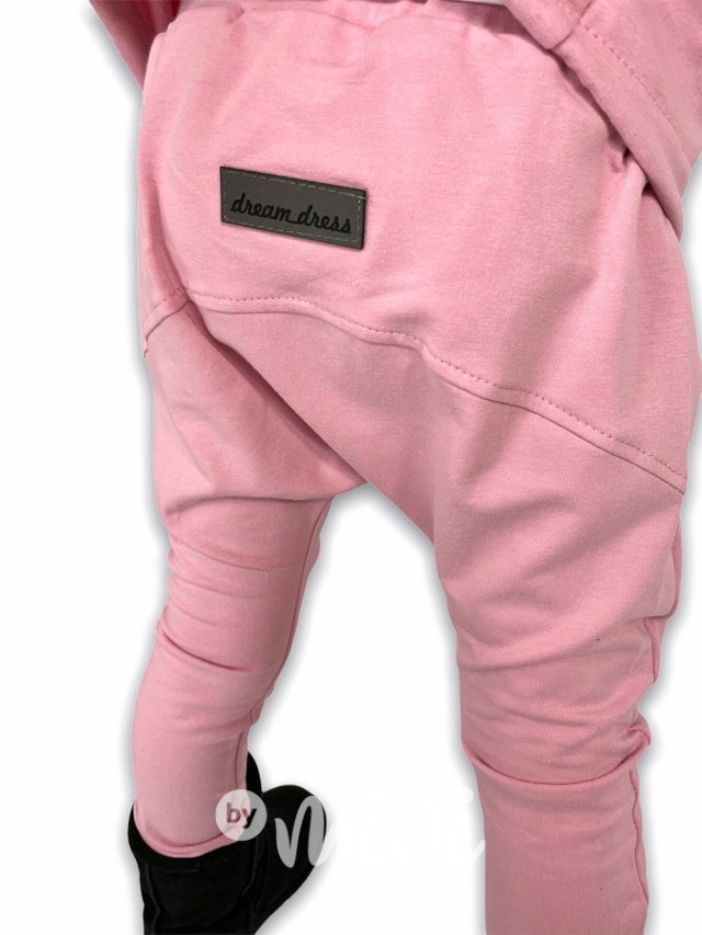 Fashion baggy dívčí tepláčky - pudrové *DreamDress*