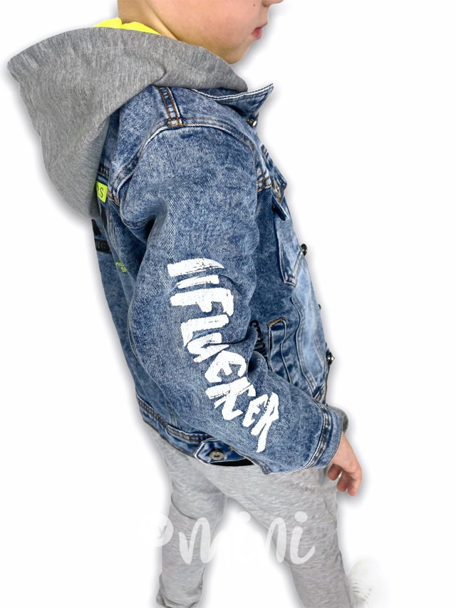 Jeans hoodie bunda s kapucí
