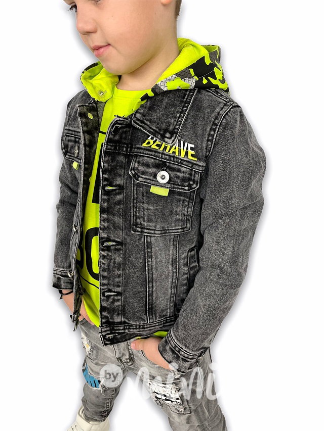 Jeans army hoodie bunda s kapucí