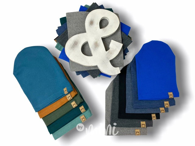 Blue melange žebrovaná houmles čepka s tunelem