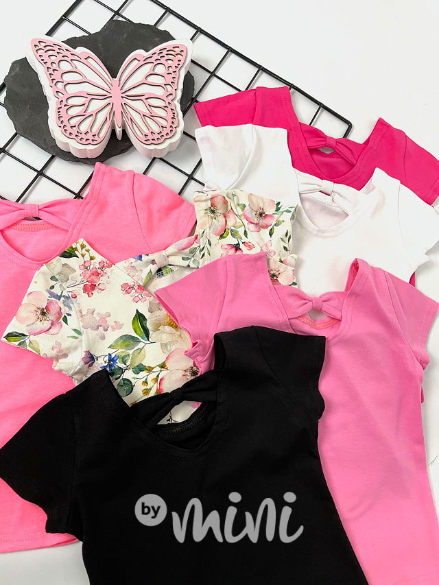 Mašličkový dětský top barbie pink