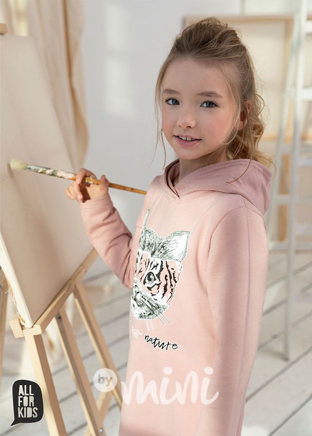 Hoodie mikčotunika crossed backs růžová *AFK*