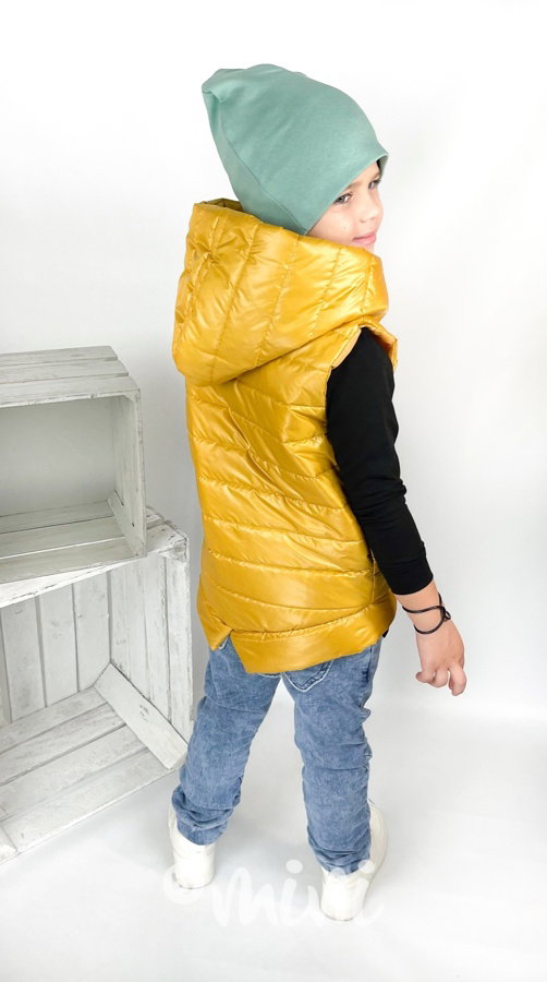 Mustard vesta s maxi kapucí