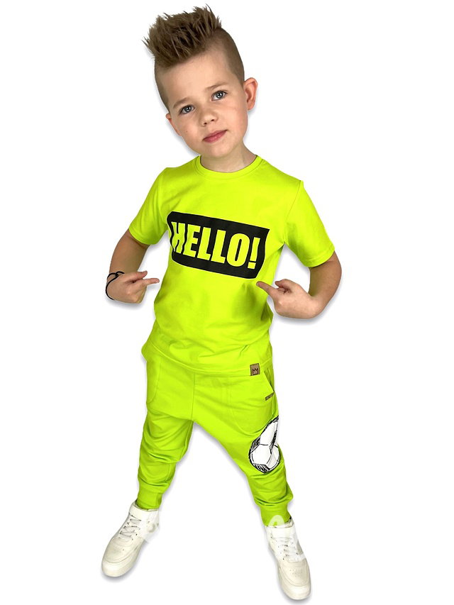 Fotbalové baggy tepláky - lemon