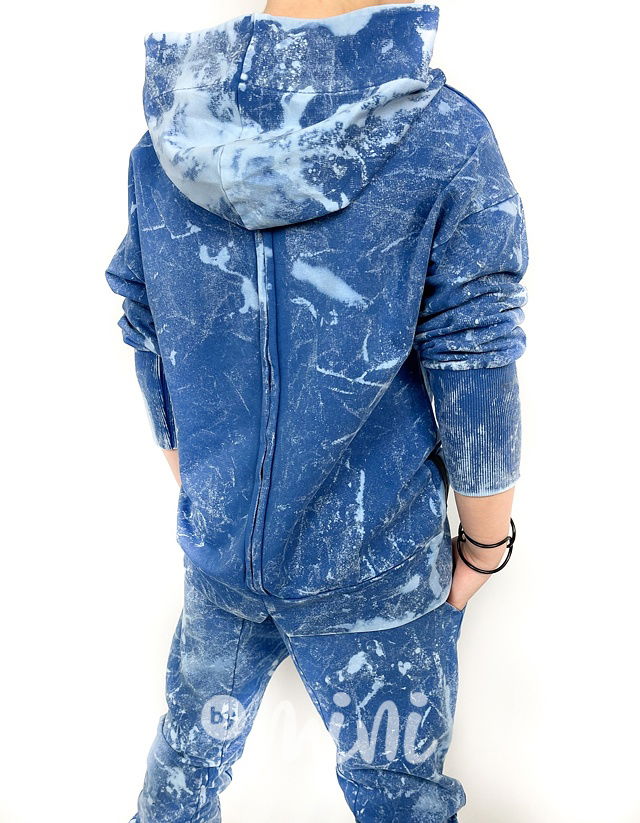 Splash acid wash mikina blue  *Despacito*