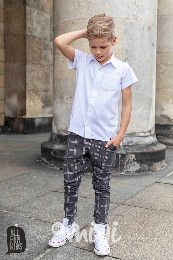 Bavlněná bílá košile s krátkým rukávem