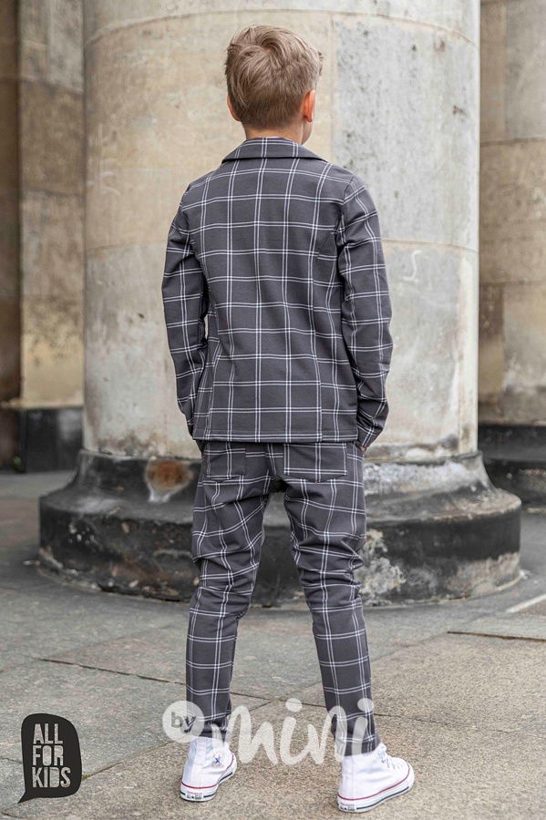 Elegant kalhoty - steel karo