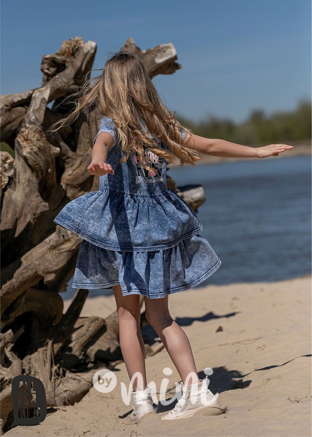 Soft jeans volánové šaty *AFK*