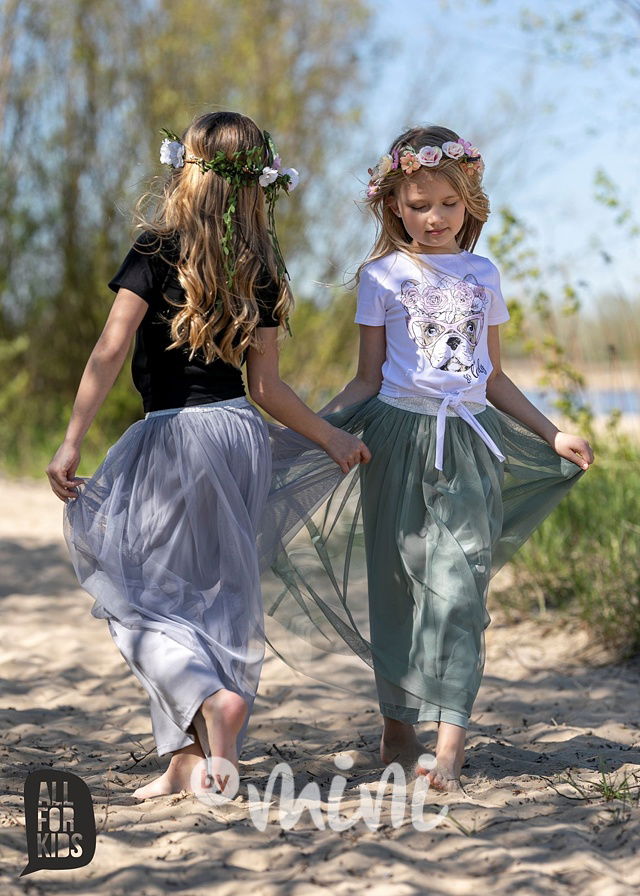 MIDI dlouhá tylová sukně - mint *AFK*