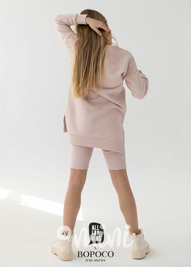 Žebrované legínokraťasy pink