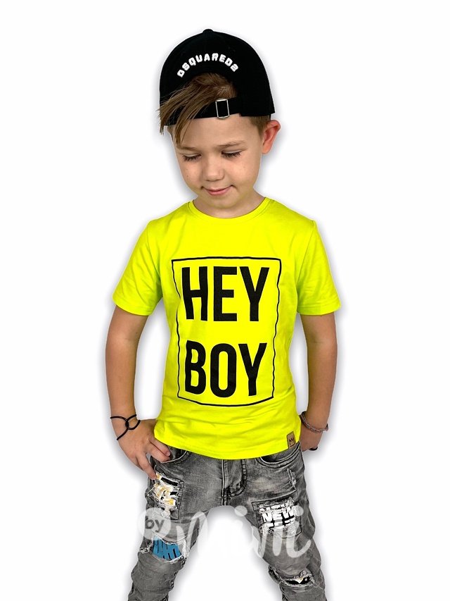 HEY boy triko neon žluté