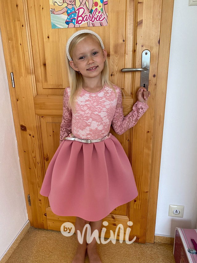 Luxury Rose pink dress - tmavě růžové dívčí šaty