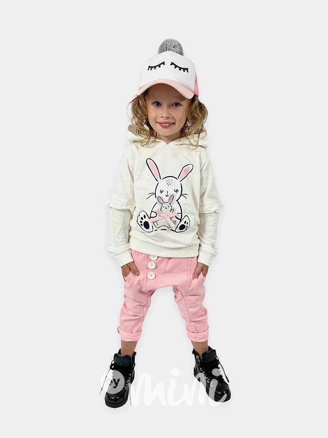 Bunny ouškatá mikina cream