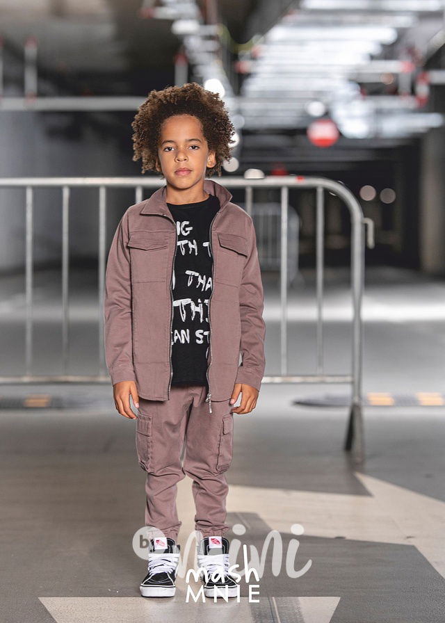 Tkaná košilová bunda taupe *MashMnie*